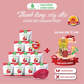 Combo 10 túi Thanh Long đỏ KHÔNG ĐƯỜNG sấy dẻo Nonglamfood túi 75g | Ăn vặt tốt cho sức khỏe | Healthy Snack | Ăn vặt văn phòng