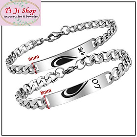 LẮC VÒNG TAY CẶP ĐÔI INOX TRÁI TIM GHÉP ĐẸP Ý NGHĨA CP007
