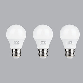 Bộ 3 Bóng Đèn LED Bulb MPE 3W 6000-6500K E27 Ø45 - Ánh sáng trắng