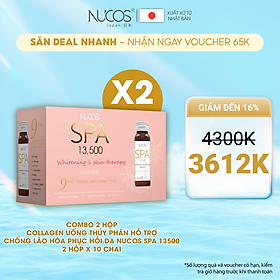 Combo 2 Hộp Collagen uống thủy phân hỗ trợ chống lão hóa phục hồi da Nucos Spa 13500​ 10 chai x 50ml