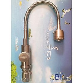 Mua VÒI RỬA CHÉN INOX 304 NÓNG LẠNH CẦN MỀM LÒ XO SUS304 KÈM ĐÔI DÂY CẤP  vòi bếp giá rẻ
