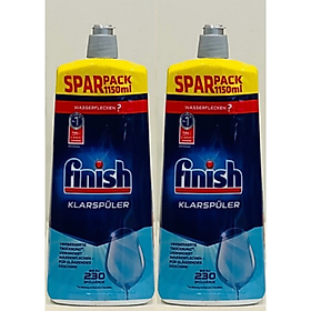 Combo 2 chai nước làm bóng finish 1150ml dùng cho máy rửa bát chén 