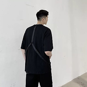 >> BÁO GIÁ ÁO THUN NAM TAY LỠ FORM RỘNG CHẤT COTTON LOANG MÀU CỰC HOT | Shopee Lazada Sendo Tiki mới nhất 86 Áo Thun Nam Tay Lỡ Unisex cổ Tròn chất liệu vải cotton màu đen form rộng dây chéo lưng phong cách độc chất TheNgaustyle