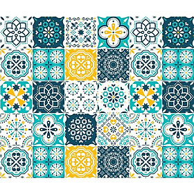 Decal Gạch Bông C35 - Set 30 ô 20x20cm - Decal Dán tường, Dán bếp, Trang trí nhà cửa