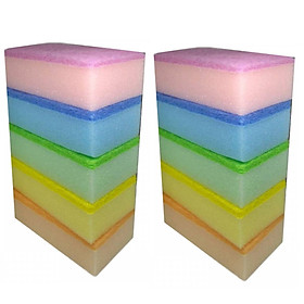 Set 10 miếng xốp rửa bát có 1 mặt ráp (mẫu mới) nội địa Nhật Bản tặng khăn lau 7DAYS (Màu ngẫu nhiên)