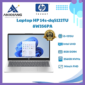 Laptop HP 14s-dq5122TU 8W356PA (Intel Core i3-1215U | 8GB | 256GB | Intel UHD | Win 11 | Bạc) - Hàng Chính Hãng - Bảo Hành 12 Tháng