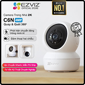 Camera WI-FI EZVIZ C6N 4MP Trong Nhà, Quay Quét 360 Độ, Quan Sát Ban Đêm 10m Bằng Hồng Ngoại IR, Đàm Thoại 2 Chiều, Theo Dõi Chuyển Động Thông Minh --Hàng Chính Hãng