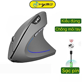 Hình ảnh Chuột không dây kiểu đứng sạc pin HXSJ T22 wireless USB 2.4GHz chống mỏi tay chuyên dùng cho pc laptop macbook ipad tivi - Hàng chính hãng