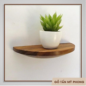 Mua Kệ treo tường  decor trang trí nửa hình tròn gỗ tự nhiên đường kính 30cm  để đồ lưu niệm  cây cảnh mini