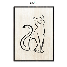 Tranh treo tường tuổi Mão biểu tượng hình con Mèo 12 con giáp LEVU DV04