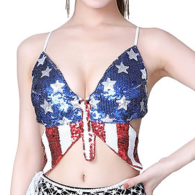 Belly Dance Bra Top Women Sequined Dance Costumes Butterfly Tops Gold