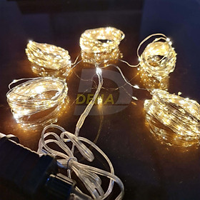 Dây đèn led đom đóm trang trí cắm điện chia nhánh 10 mét mỗi nhánh, không nháy, luôn sáng dây bóng đèn fairy light cao cấp, tinh tế decor phòng, quấn cây, chống nước dùng được ngoài trời ( Tùy chọn màu và chiều dài dây)