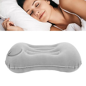 Mua Gối Kê Cổ Hình Chữ Nhật Tự Bơm Hơi  Gối Tựa Cổ Gấp Gọn Du Lịch Ngủ Văn Phòng Đi Xe Hơi Ô Tô Máy Bay Cho Người Lớn - Xám