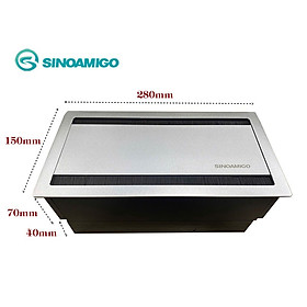 Hộp ổ cắm âm bàn họp đa năng nắp mở quay hai chiều Sinoamigo STS-7S/4F – Hàng nhập khẩu chính hãng