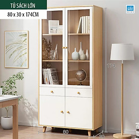 Tủ Gỗ Kết Hợp Cửa Kính Thương Hiệu SIB Decor Đa Năng, Hiện Đại KG45
