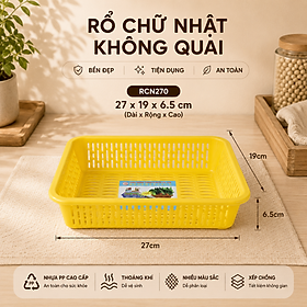 Combo 5 rổ nhựa chữ nhật Chấn Thuận Thành 27 x 19 x 6.5cm đựng đồ, đựng rau củ, đa năng tiện dụng RCN2720-5 (giao màu ngẫu nhiên)