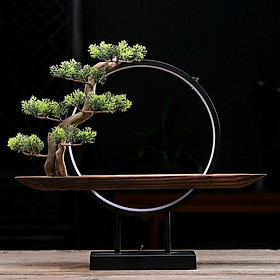 Mua BỘ KỆ GỖ ĐẶT TƯỢNG TRANG TRÍ CÓ CÂY TÙNG VÀ ĐÈN LED KÈM BỘ PHỤ KIỆN