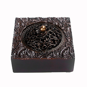 Mua Lư đốt trầm hương mã LDT01 kt: 11cm x6.5cm nhang nụ  nhang vòng bằng gỗ mun chống cháy.