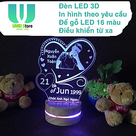 Mua Đèn led 3D in hình theo yêu cầu  quà tặng sinh nhật  quà cưới  đèn ngủ