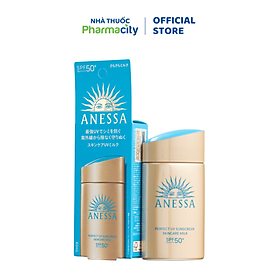Sữa chống nắng ANESSA Perfect UV Sunscreen Skincare Milk dưỡng da kiềm dầu SPF50+/ PA++++ (Chai 60ml)