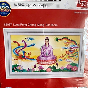 tranh thêu chữ thập Quan Âm 93x55cm - chưa thêu