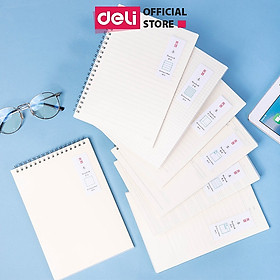 Sổ Tay Ghi Chép Lò Xo Kẻ Ngang A5 Gáy Xoắn 120 Trang Deli - Phù Hợp Làm Sổ Kế Hoach Planner, Viết Nhật Kí, Tập Vở Học Sinh Sổ Tay Văn Phòng - Màu Ngẫu Nhiên - LA560 ELA560 LPA560