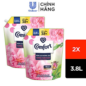 Combo 2 túi Nước Xả Vải Comfort Giữ Màu & Bền Vải Một Lần Xả Hương Vườn