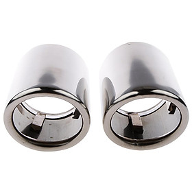 Pair Chrome Replacement Car Exhaust  Tip 76mm for  A4 B8 Q5 1.8T
