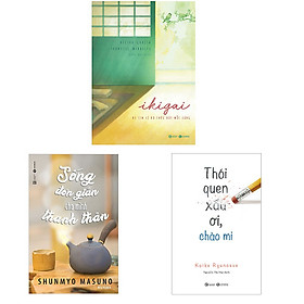 Hình ảnh Bộ 3 cuốn dạy cách sống đẹp của người Nhật: Ikigai Đi Tìm Lý Do Thức Dậy Mỗi Sáng - Sống Đơn Giản Cho Mình Thanh Thản - Thói Quen Xấu Ơi Chào Mi