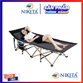 Giường xếp du lịch, vải bạt 3D chống thấm, chống bám bụi, xếp gọn kèm túi du lịch - Hàng chính hãng NIKITA 2022