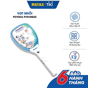 Mua Vợt muỗi POVENA thiết kế tiện dụng màu xanh trắng dễ sử dụng PVN-MQ22 - Hàng chính hãng