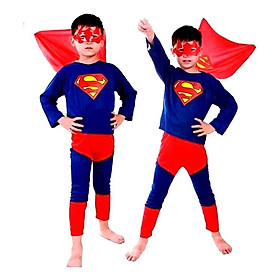 Bộ quần áo dài tay kèm mặt nạ siêu nhân Superman  hóa trang halloween