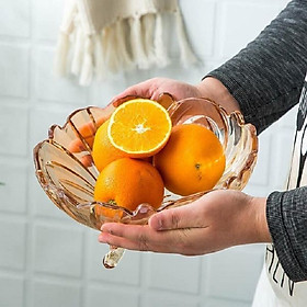 Mua Khay bát thủy tinh pha lê ba chân trong suốt đựng bánh kẹo trái cây nhiều màu đường kính 24 cm