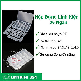 Hộp đựng linh kiện, hộp đựng đồ trang sức 36 ngăn có thể tháo rời