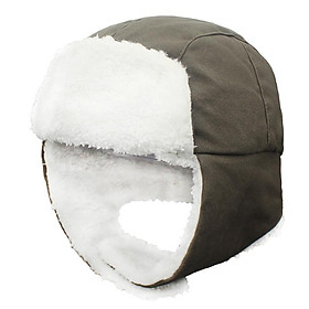 Con Máy Bay Ném Bom Nón Mùa Đông Trẻ Em Trẻ Nhiệt Nỉ Nón Nga Ushanka Mũ Cho 3-8Y Trẻ Em - Army green