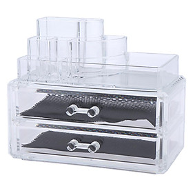 Acrylic Cosmetic Luxury Jewelry Lipstick Case Makeup Organizer with 2 Drawer