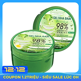 Combo 2 Gel Nha Đam Tươi Mát Làn Da Milaganics (300ml/Hộp)