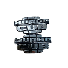 Tem nổi , decal dán cho xe Super Cub chữ nổi màu Bạc - TKB-8534