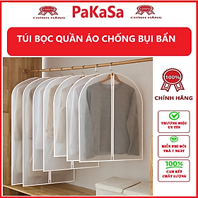 Túi PEVA bọc kín treo quần áo chống bụi bẩn, chống thấm có khoá kéo 60*80 cm ( không kèm móc treo)- Hàng chính hãng