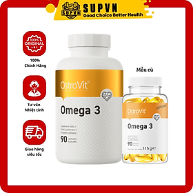 Omega 3 Ostrovit 90 - 180 viên - Pure Fish Oil - Dầu cá hỗ trợ tim mạch mắt và xương khớp