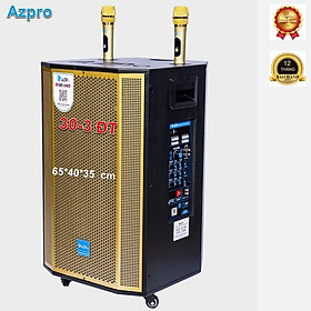 Mua Loa kéo Bluetooth di động  AZ-1208-A-Bass 30-3 đường tiếng mạch 10 núm chỉnh có Revert Thùng gỗ cao cấp tặng 2 mic không dây Hàng chính hãng AZPRO