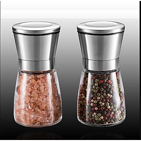 Mua Lọ xay tiêu inox  dụng cụ xay tiêu cầm tay  xay tiêu mini  cối xay tiêu thủy tinh nắp inox cao cấp GD721-Xaytieu-inox