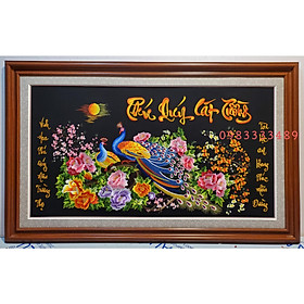 Mua Tranh thêu - Đôi công hoa mẫu đơn - Phú quý cát tường (KT87*142)