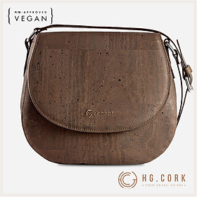 Túi Đeo Chéo Nữ Cao Cấp - SADDLE BAG - HGcork Corkor CK246 - Vật liệu da cork thực vật thuần chay - Sản phẩm Handmade, Sản xuất tại Bồ Đào Nha