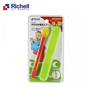 Muỗng Tập Ăn Dặm Richell, Chất Liệu Nhựa Siêu Mềm Thích Hợp Cho Nướu Của Bé Tặng Kèm Hộp Đựng- RC45450