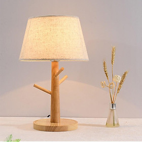 Mua Đèn ngủ để bàn - đèn ngủ - đèn trang trí phòng ngủ Vintage thân gỗ tặng kèm bóng LED chuyên dụng