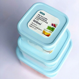 Mua Bộ 3 hộp thực phẩm vuông Hokkaido 500-1000-2000ml ( Tặng kèm Sticker) - INOCHI - chất lượng tiêu chuẩn Nhật Bản