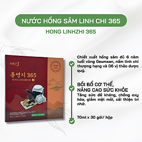Nước Hồng Sâm Linh Chi 365 - Hong Linhzhi 365 - 30 gói  x 70ml