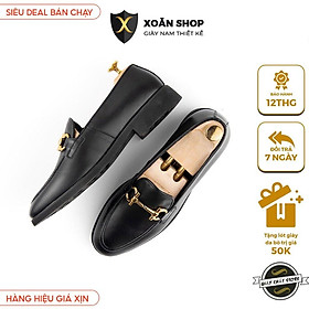 Giày Lười Nam Công Sở XOĂN SHOP Da Pu Pu Size 38 Đến 43 Màu Đen - G062