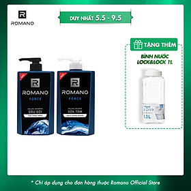 Combo Dầu gội và Sữa tắm cao cấp Romano Force 650g x 2